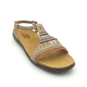 Naot Odelia Khaki Beige Sea Green Leather Elegant Sandals 7409 41